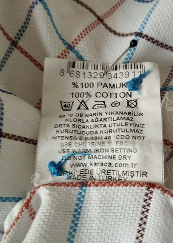 l Beden beyaz Renk Erkek Beyaz Kareli Uzun Kollu Gömlek