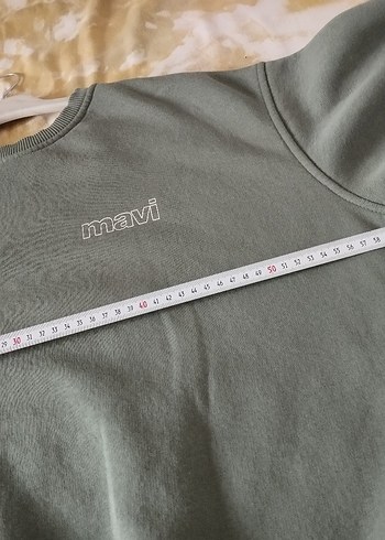 m Beden gri Renk Mavi Baskılı Örgü Sweatshirt