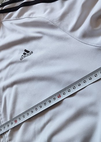 Beyaz Adidas Fermuarlı Spor Ceket - Görsel 2