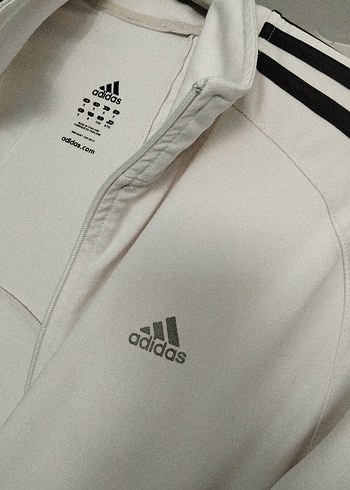 Beyaz Adidas Fermuarlı Spor Ceket - Görsel 6