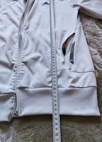 Beyaz Adidas Fermuarlı Spor Ceket - Görsel 3