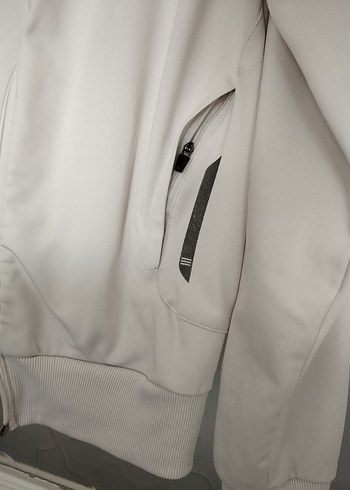 Beyaz Adidas Fermuarlı Spor Ceket - Görsel 5