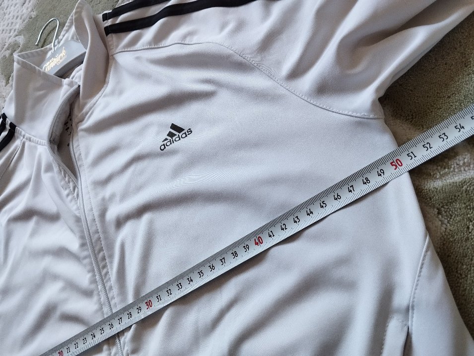 Beyaz Adidas Fermuarlı Spor Ceket - Görsel 2