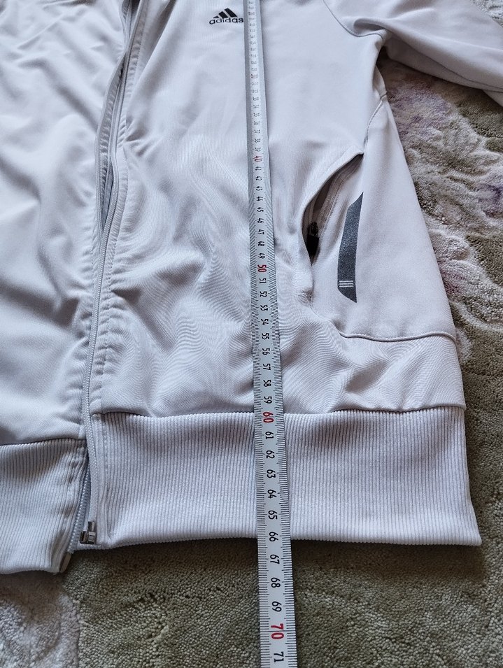 Beyaz Adidas Fermuarlı Spor Ceket - Görsel 3