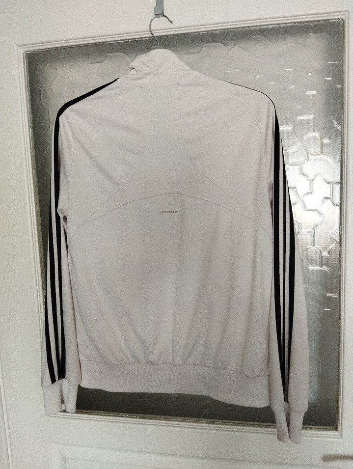 Beyaz Adidas Fermuarlı Spor Ceket - Görsel 4