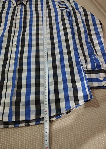 Erkek Mavi Kareli Uzun Kollu Gömlek - Görsel 4