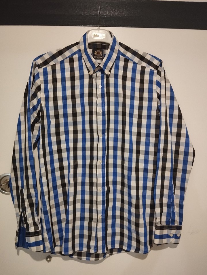 Erkek Mavi Kareli Uzun Kollu Gömlek - Görsel 5