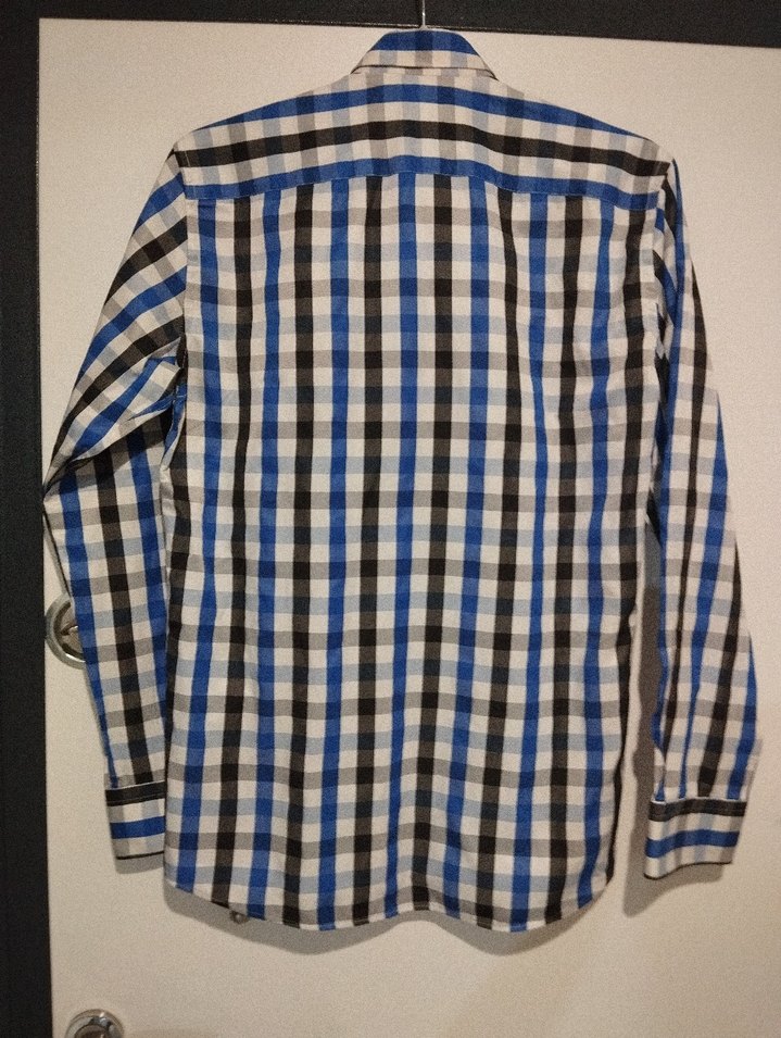 Erkek Mavi Kareli Uzun Kollu Gömlek - Görsel 2