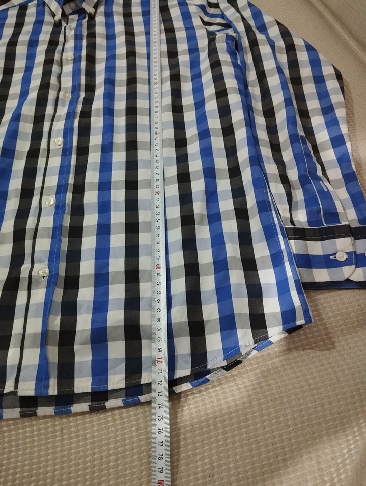 Erkek Mavi Kareli Uzun Kollu Gömlek - Görsel 4