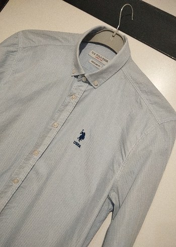 Gri Erkek Uzun Kollu Polo Yaka Gömlek - Görsel 3