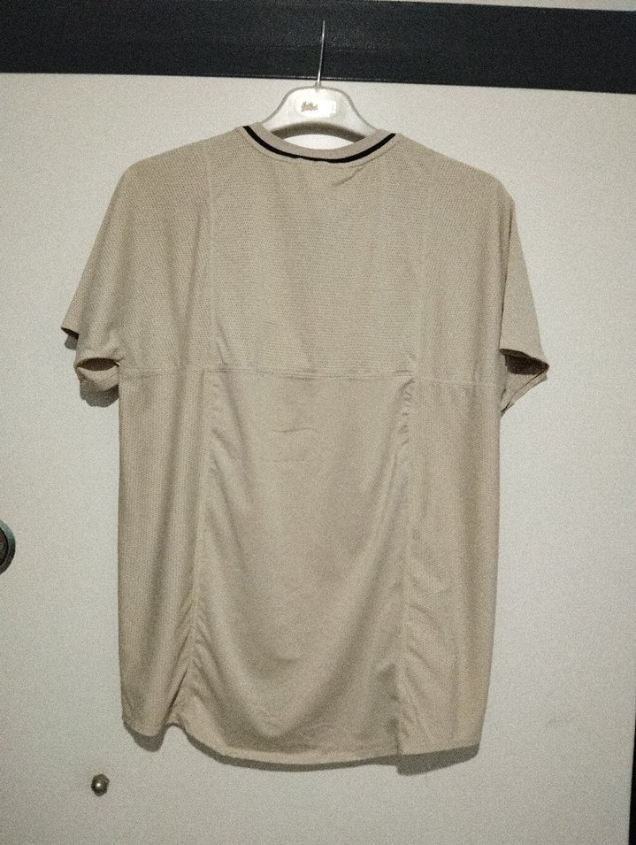 Bej Erkek Kısa Kollu Tişört - Görsel 2