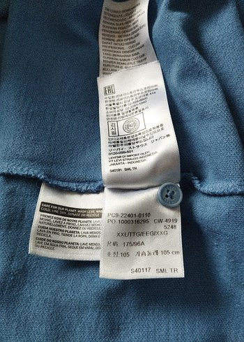 xxl Beden mavi Renk Mavi Denim Düğmeli Polo Tişört