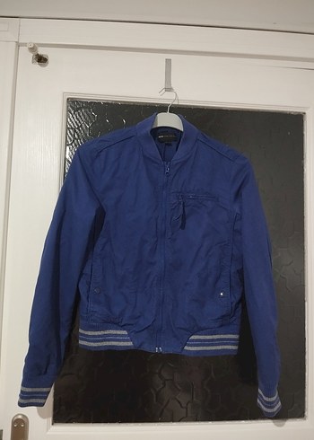 Mango Sehir Stiline Uygun Mavi Bomber Ceket