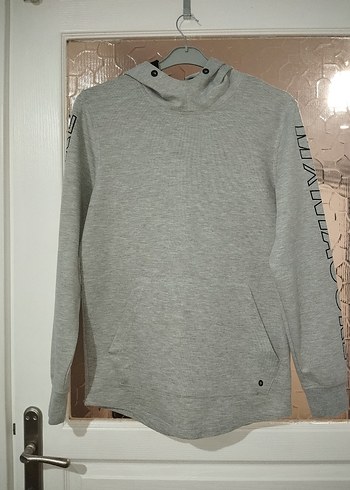 Jack Wolfskin Gri Melanj Kapusonlu Rahat Sweatshirt