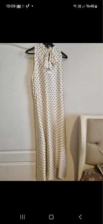 Zara saten elbise