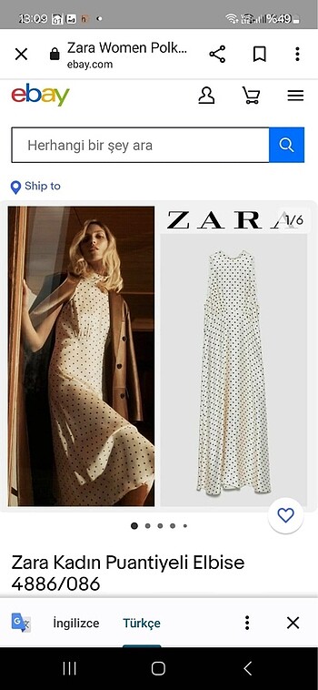 Zara Zara saten elbise