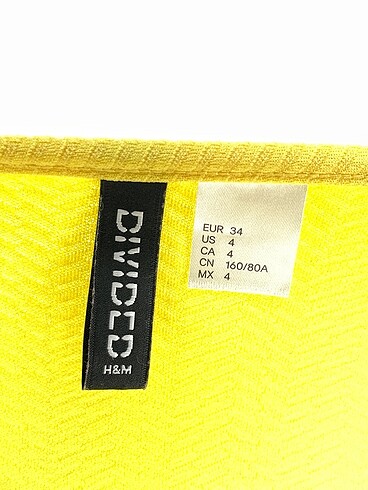 34 Beden sarı Renk H&M Kısa Elbise %70 İndirimli.