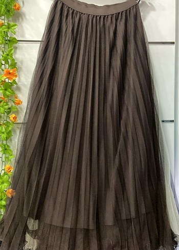 Uzun Pilili Mavi Gri Etek - Görsel 7