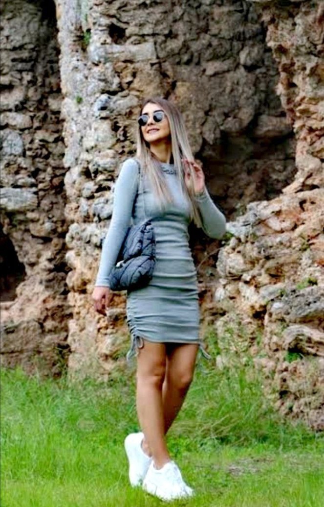 Kahverengi Uzun Kollu Mini Elbise - Görsel 4