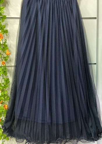 Kadın Siyah Pilili Uzun Etek - Görsel 6