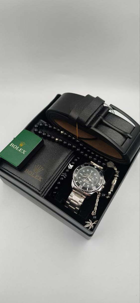 Altın Renkli Modern Klasik Erkek Saati Seti - Görsel 2