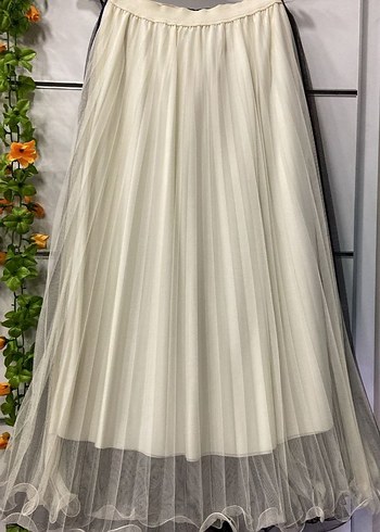 Gri Pilili Uzun Kadın Etek - Görsel 7