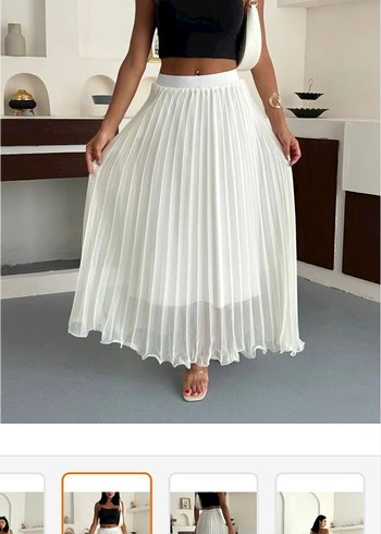 Gri Pilili Uzun Kadın Etek - Görsel 3