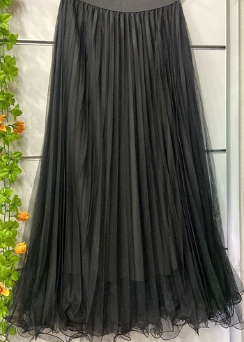 Kadın Kahverengi Pileli Uzun Etek - Görsel 7