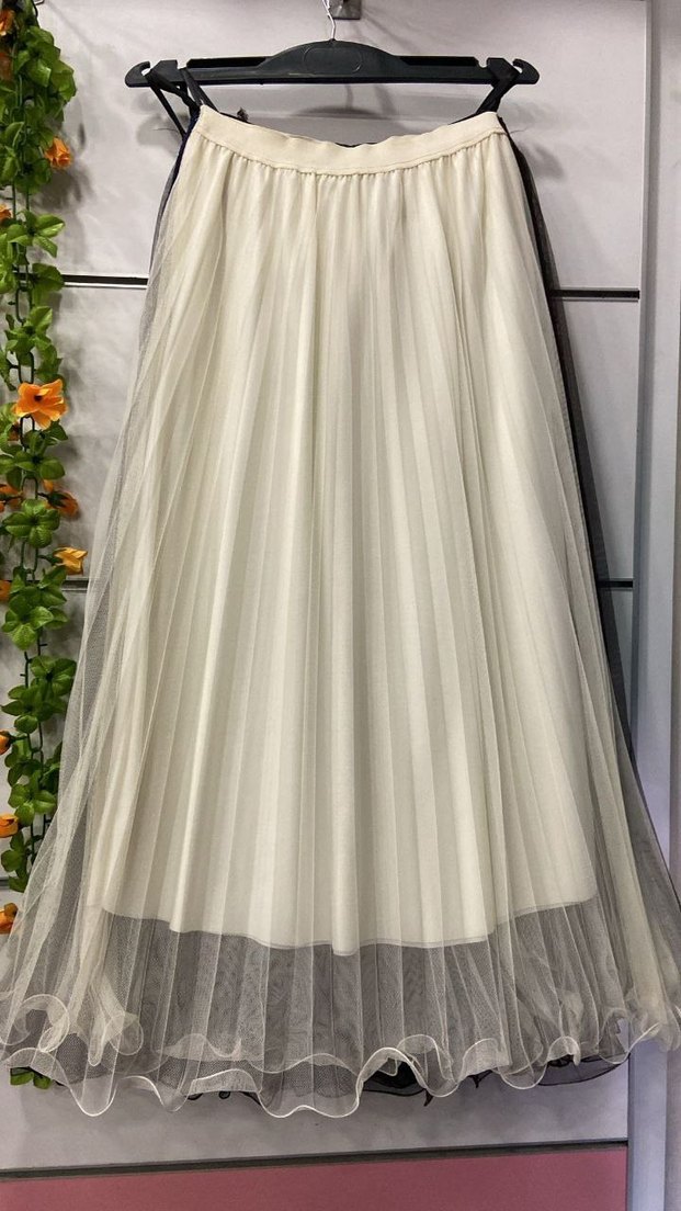 Kadın Kahverengi Pileli Uzun Etek - Görsel 3