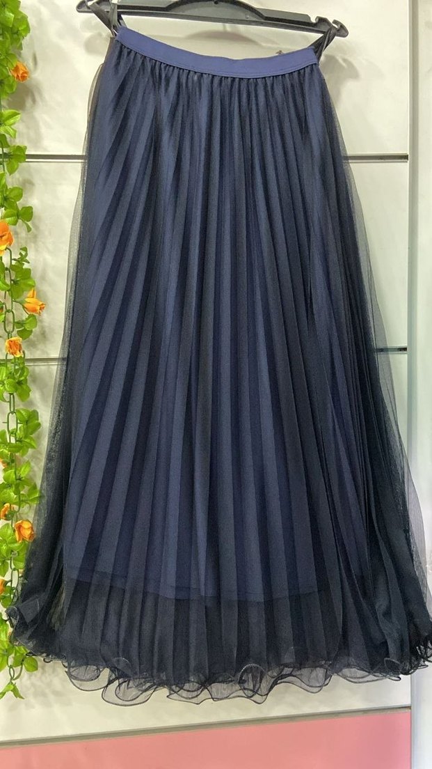 Kadın Kahverengi Pileli Uzun Etek - Görsel 2