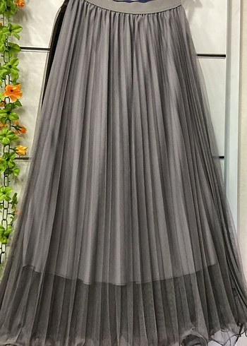 Kadın Pilili Uzun Kahverengi Etek - Görsel 4