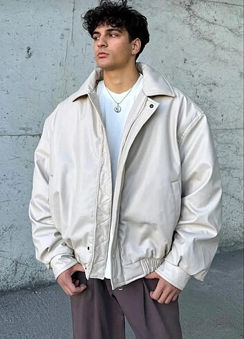 Vintage oversize deri ceket