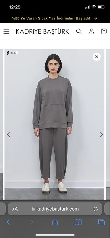 Sweat pantolon takım füme