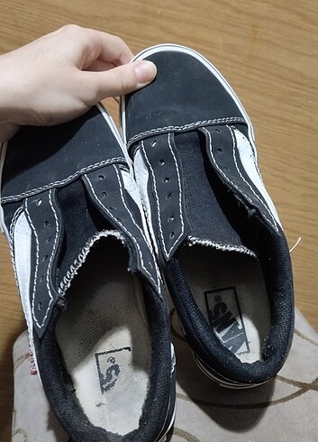 37 Beden siyah Renk Bağcıksız Vans ayakkabı 