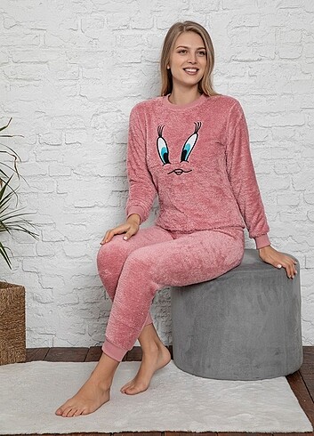 Kadın peluş pijama takımı
