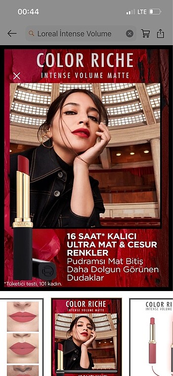 Beden loreal paris intense matte ruj no 300