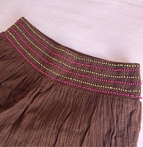 xs Beden kahverengi Renk Vintage pullu şortlu etek