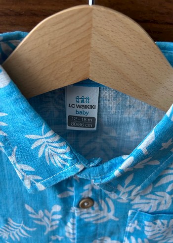 Mavi Pamuklu Kısa Kollu Erkek Gömlek - Görsel 2