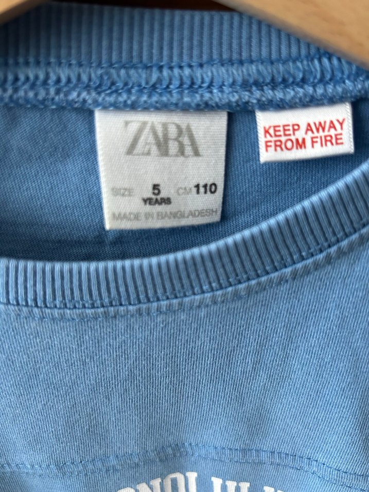 Mavi Pamuklu Erkek Tişörtü, Kısa Kollu, Rahat Kesim - Görsel 2