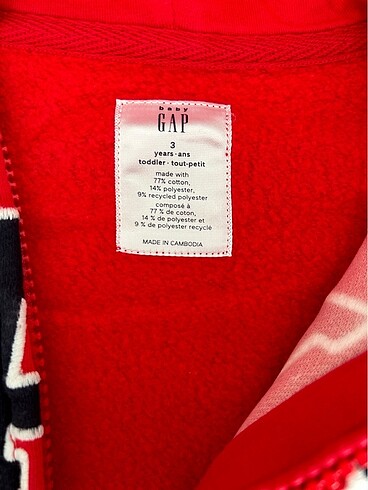 24-36 Ay Beden GAP Polar Fermuarlı Sweatshirt