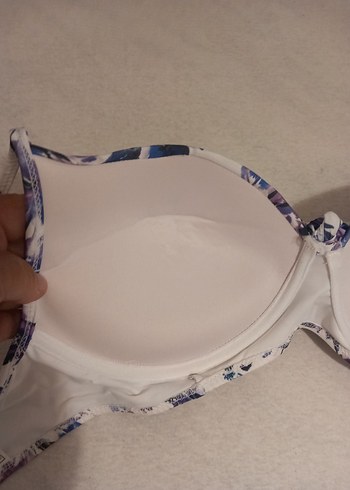 Mor Desenli Bohem Strappy Bikini Üstü - Görsel 4