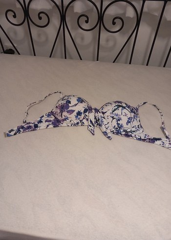 Mor Desenli Bohem Strappy Bikini Üstü - Görsel 5