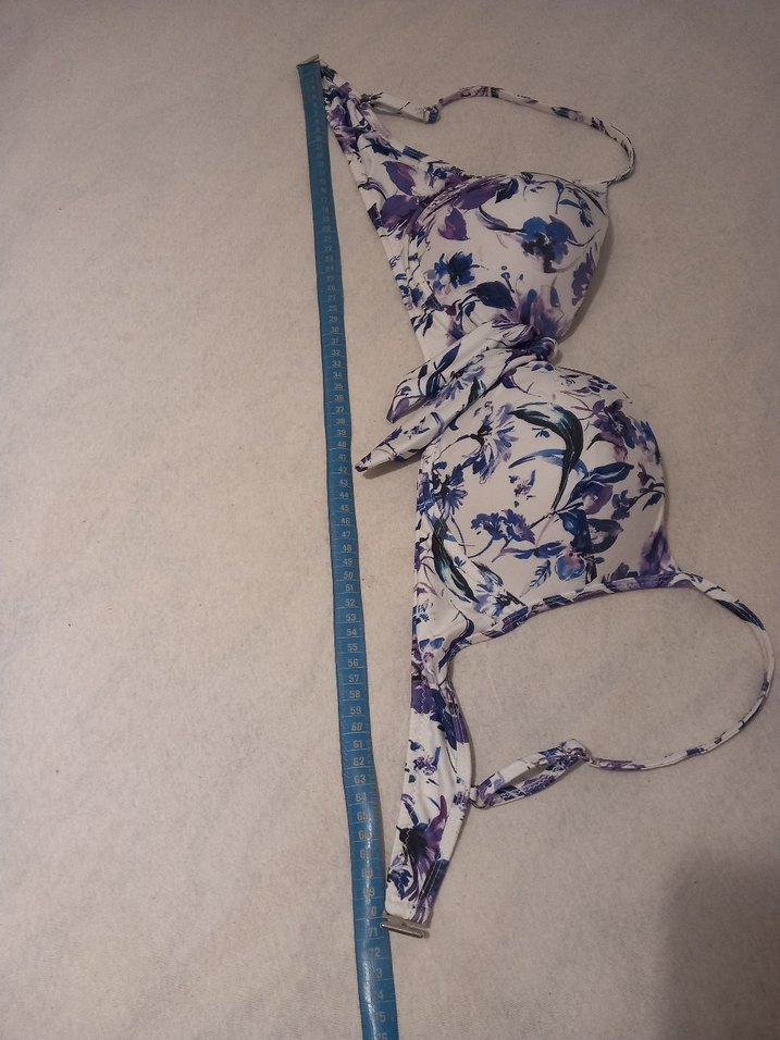 Mor Desenli Bohem Strappy Bikini Üstü - Görsel 2