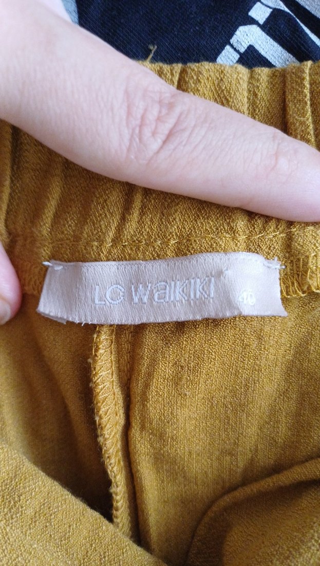 Kadın Hardal Yüksek Bel Keten Şort - Görsel 3