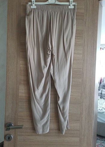 l Beden camel Renk Bej Kadın Rahat Kesim Kumaş Pantolon
