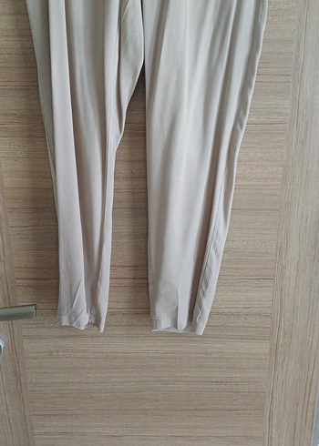 l Beden Bej Kadın Rahat Kesim Kumaş Pantolon