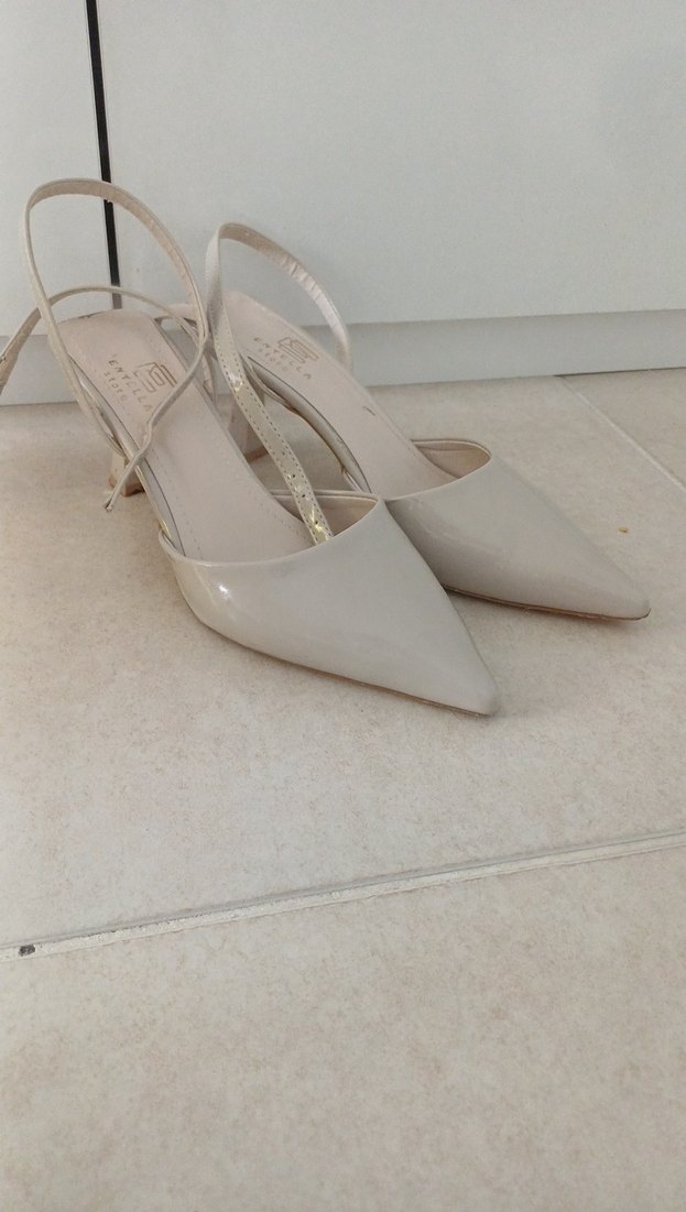 Bej Stiletto Topuklu Kadın Ayakkabı - Görsel 4