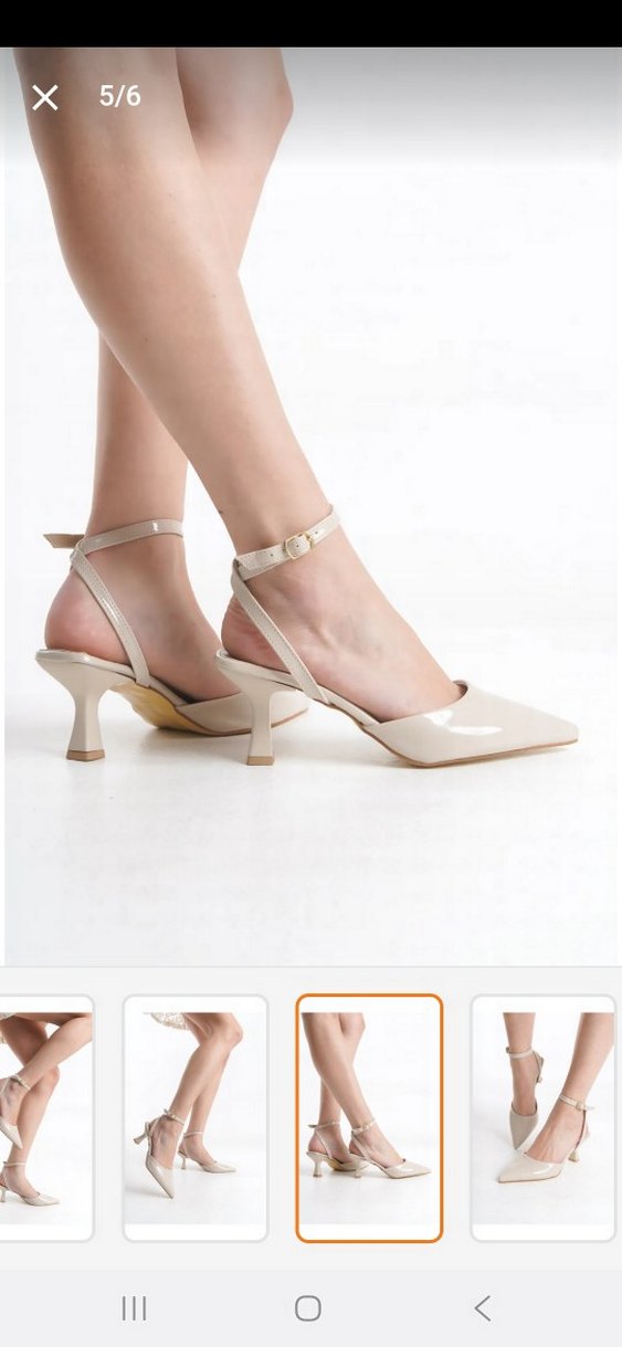 Bej Stiletto Topuklu Kadın Ayakkabı - Görsel 2