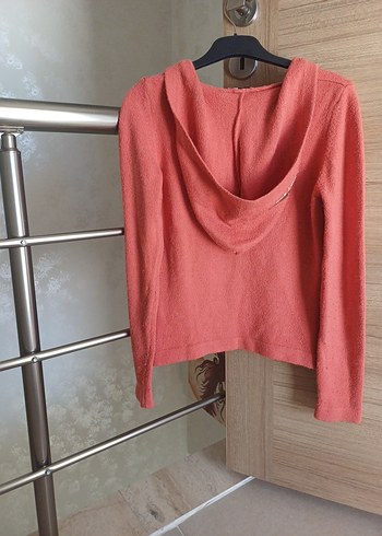 Kırmızı V Yaka Uzun Kollu Örgü Kadın Kazak - Görsel 6