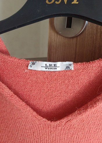 Kırmızı V Yaka Uzun Kollu Örgü Kadın Kazak - Görsel 2